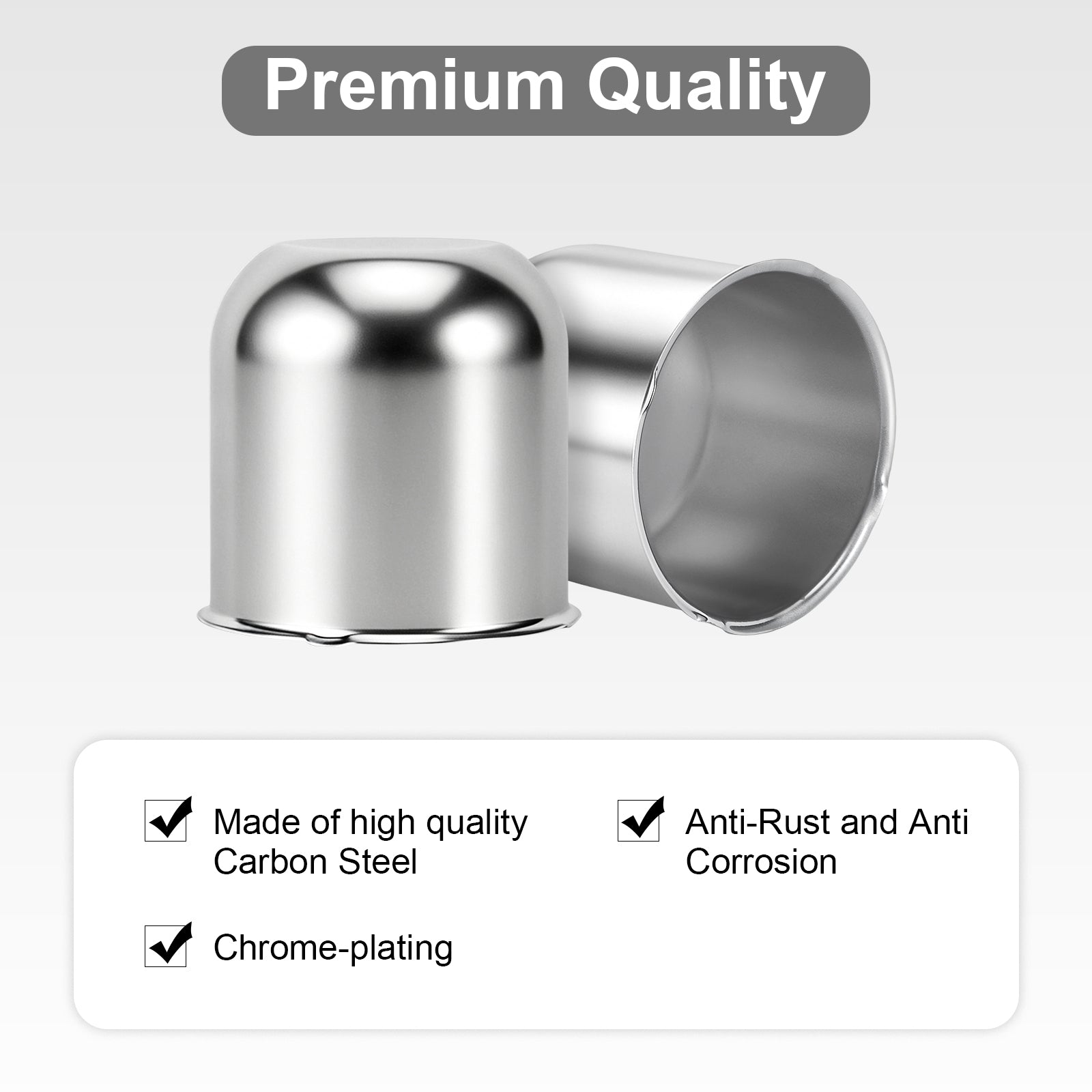 Chrome Lug Nut Cover – Small Tapered Dome – 3.03" × 3.31" (LT1)