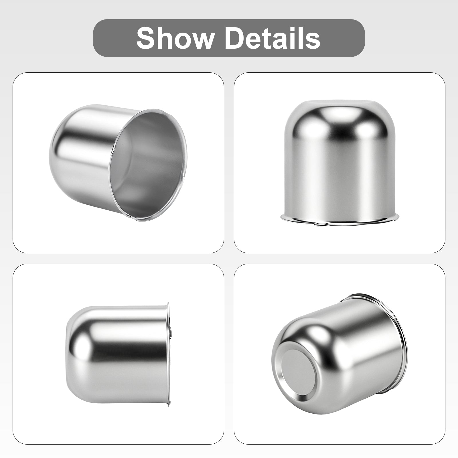 Chrome Lug Nut Cover – Small Tapered Dome – 3.03" × 3.31" (LT1)