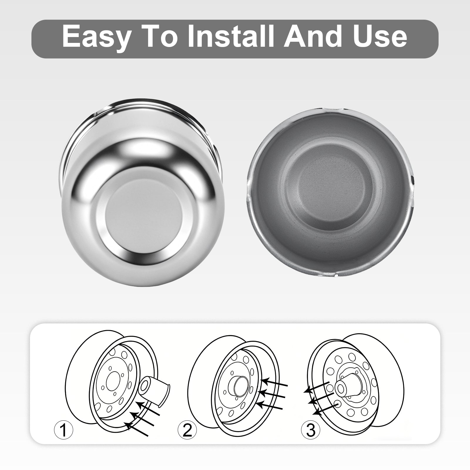 Chrome Lug Nut Cover – Small Tapered Dome – 3.03" × 3.31" (LT1)