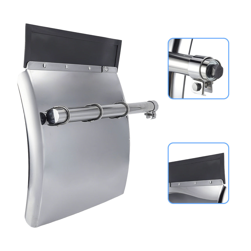 Polished Stainless 24" Quarter Fender – 3-Bar Reinforcement (6001)