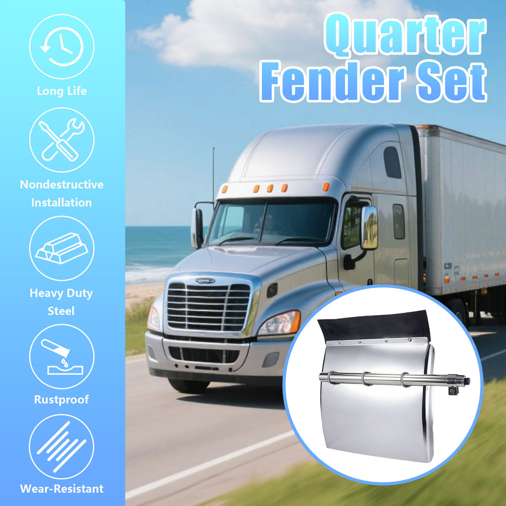 Polished Stainless 24" Quarter Fender – 3-Bar Reinforcement (6001)