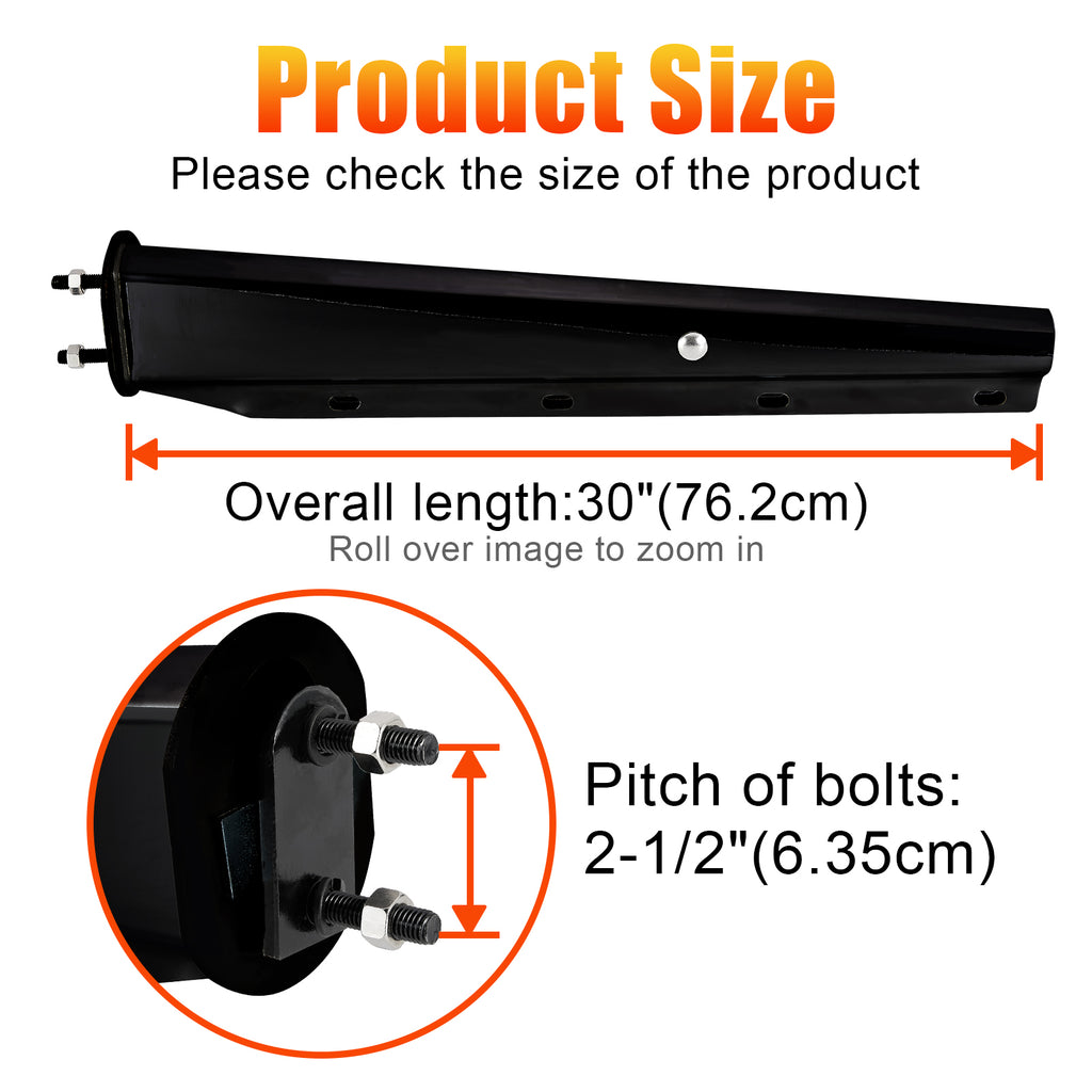 Black Mud Flap Hanger – 30" Straight Tapered, MF10 Rev – Dual Bolt Pitch (646BK)