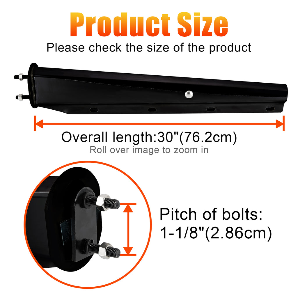 Black Mud Flap Hanger – 30" Straight Tapered, MF10 Rev – Dual Bolt Pitch (646BK)