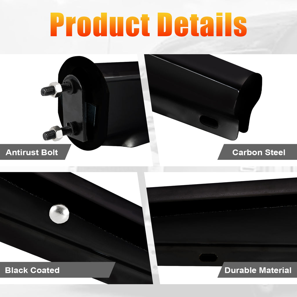 Black Mud Flap Hanger – 30" Straight Tapered, MF10 Rev – Dual Bolt Pitch (646BK)