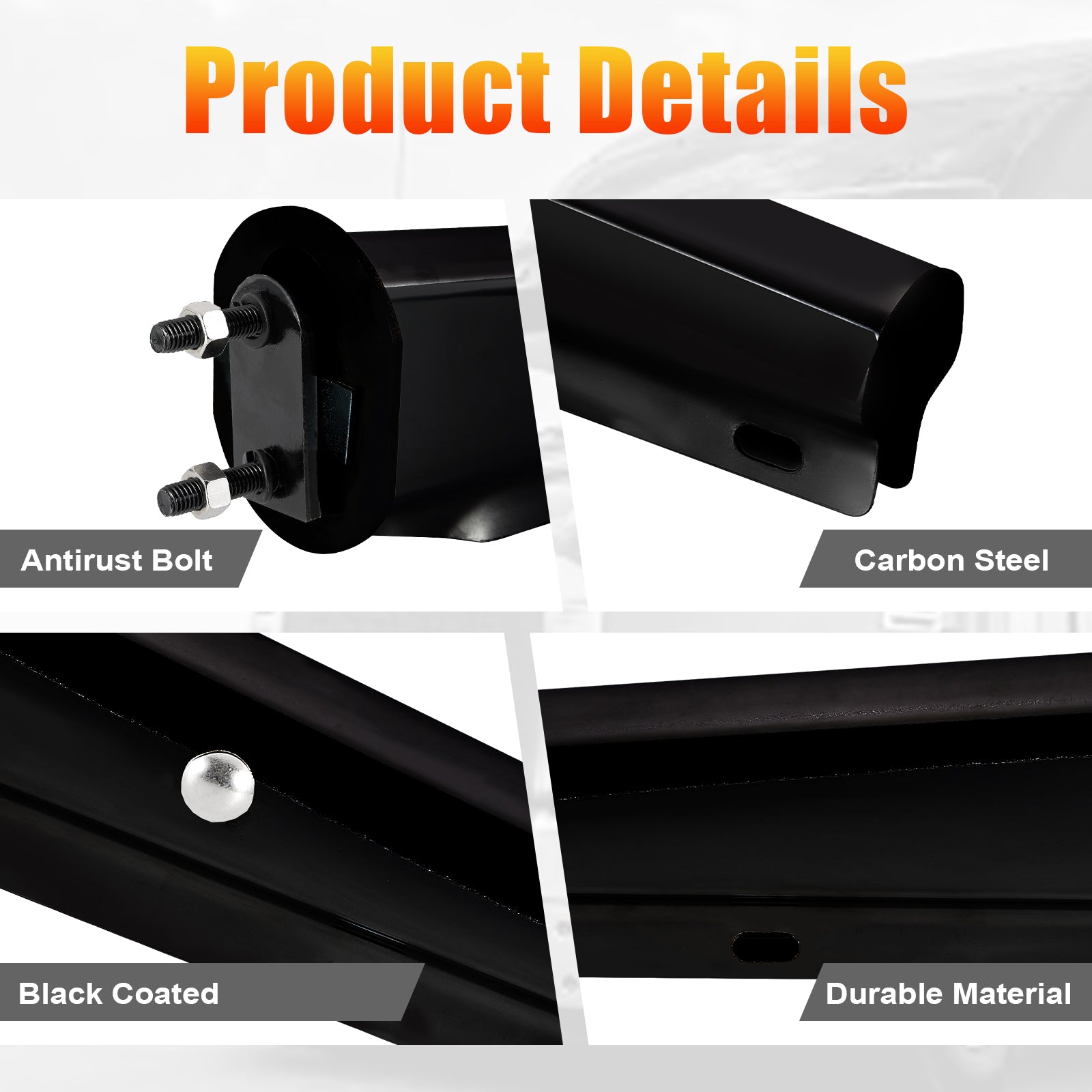 Black Mud Flap Hanger – 30" Straight Tapered, MF10 Rev – Dual Bolt Pitch (646BK)