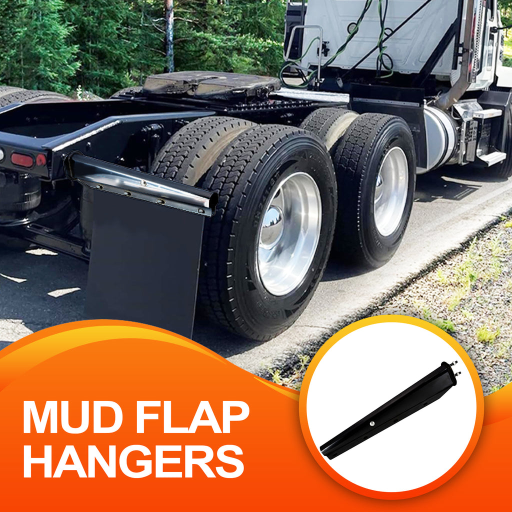 Black Mud Flap Hanger – 30" Straight Tapered, MF10 Rev – Dual Bolt Pitch (646BK)