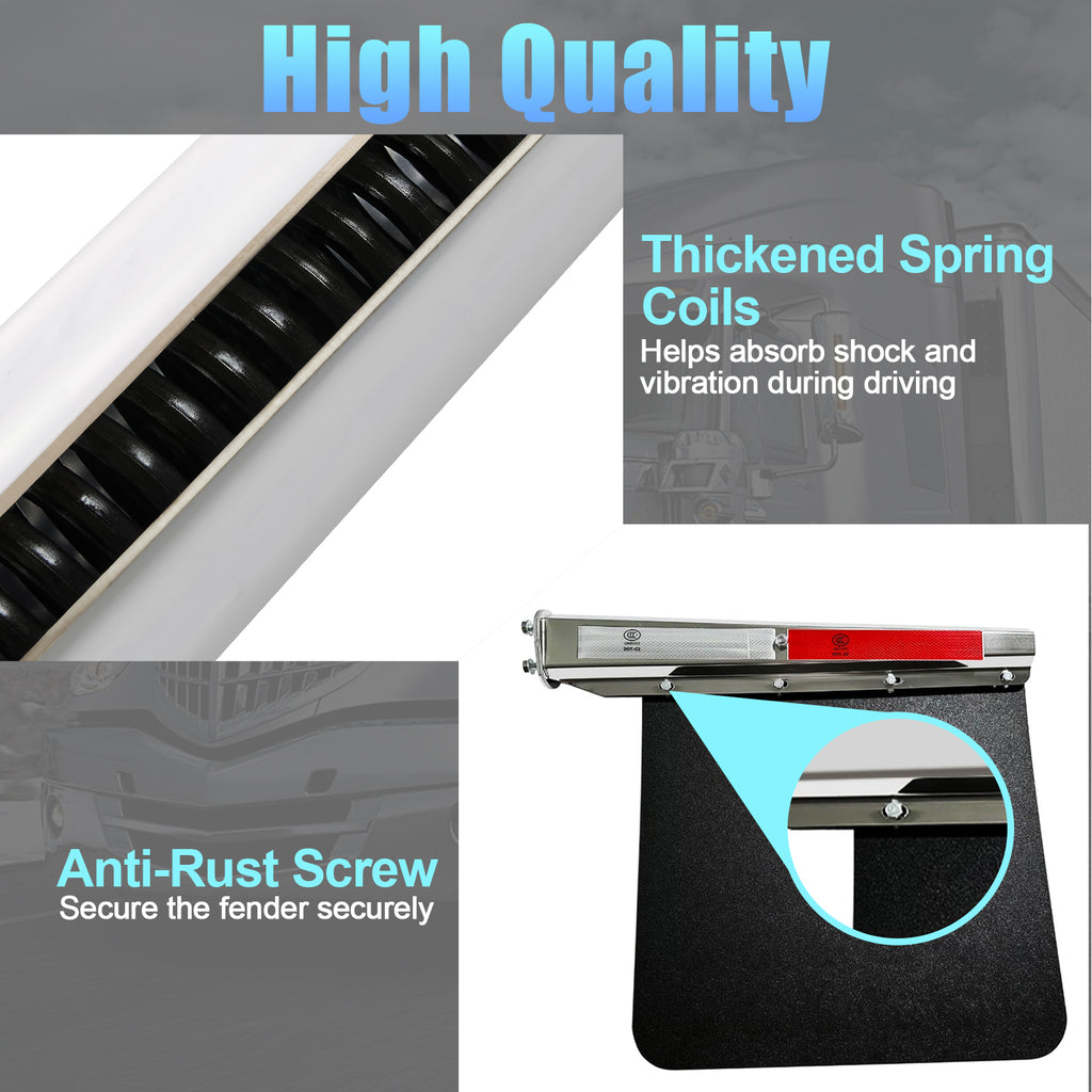 Chrome Mud Flap Hanger – 30" with DOT-C2 Reflective Tape – Dual Bolt Pitch (646CH)