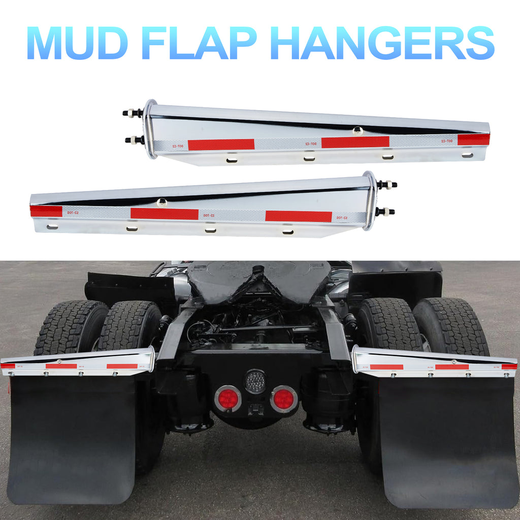 Chrome Mud Flap Hanger – 30" with DOT-C2 Reflective Tape – Dual Bolt Pitch (646CH)