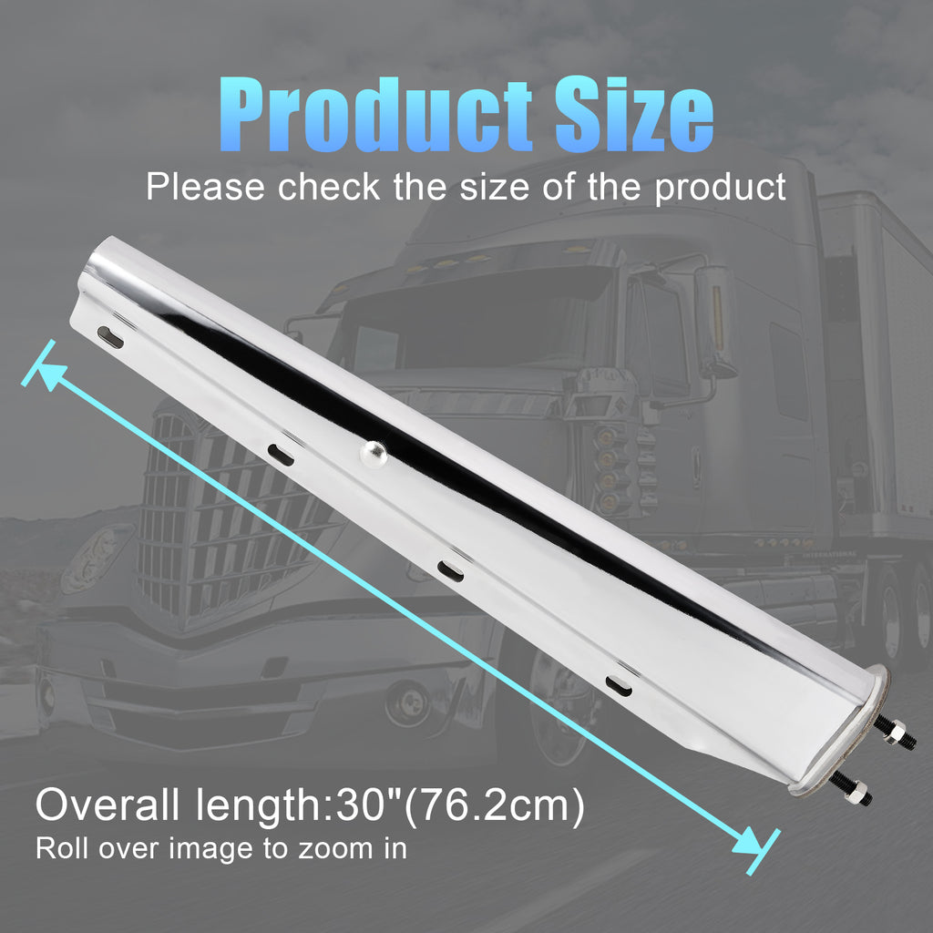 Polished Stainless Mud Flap Hanger – 30" Straight Tapered, MF06 Rev