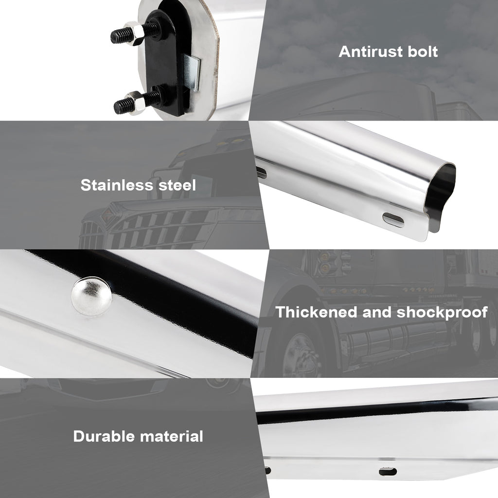 Polished Stainless Mud Flap Hanger – 30" Straight Tapered, MF06 Rev