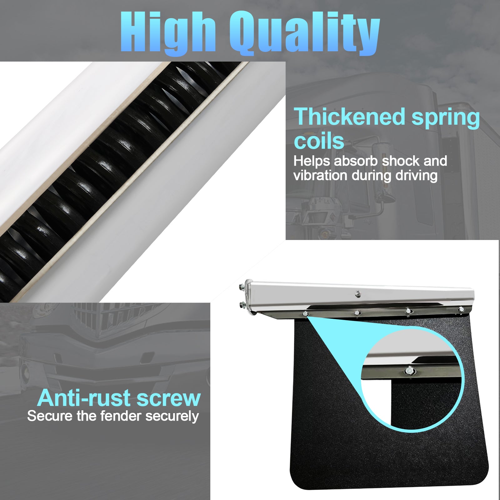 Polished Stainless Mud Flap Hanger – 30" Straight Tapered, MF06 Rev