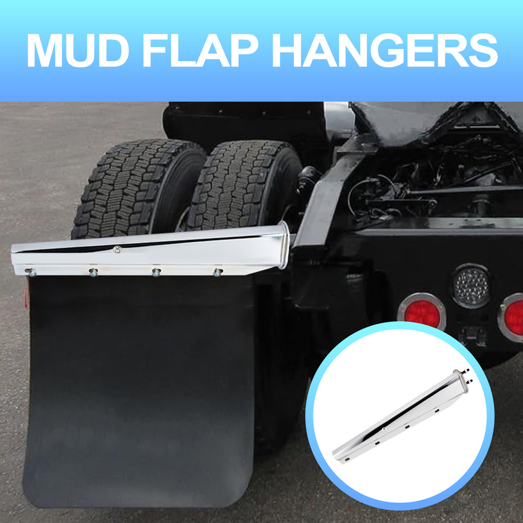 Polished Stainless Mud Flap Hanger – 30" Straight Tapered, MF06 Rev