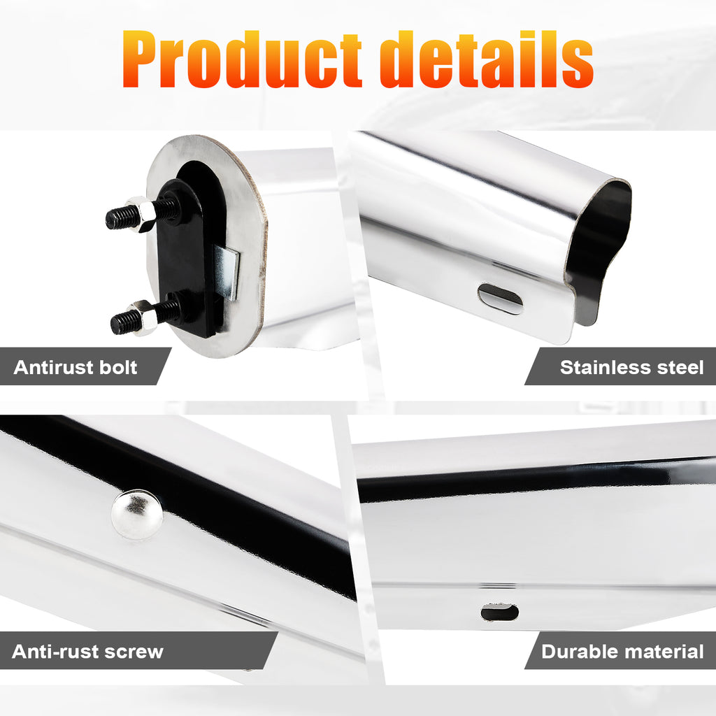 Polished Stainless Mud Flap Hanger – 30" Straight Tapered (646SS)