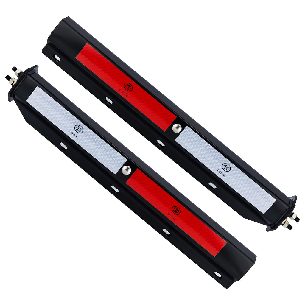 Black Mud Flap Hanger – 30" Straight Rectangular Bar with DOT-C2 Reflective Tape (655BK)