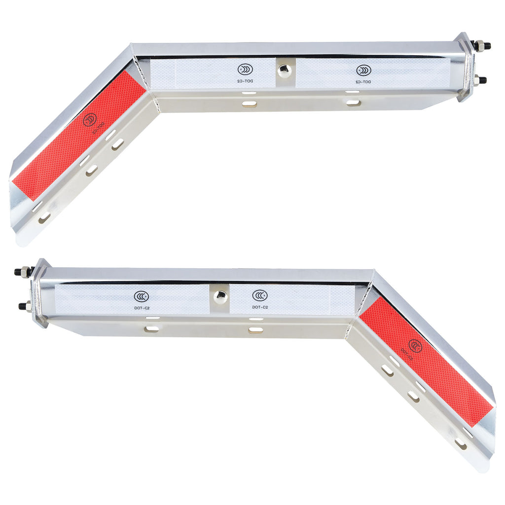 Chrome Mud Flap Hanger – 30" Angled/Bent with DOT-C2 Reflective Tape (655CH)
