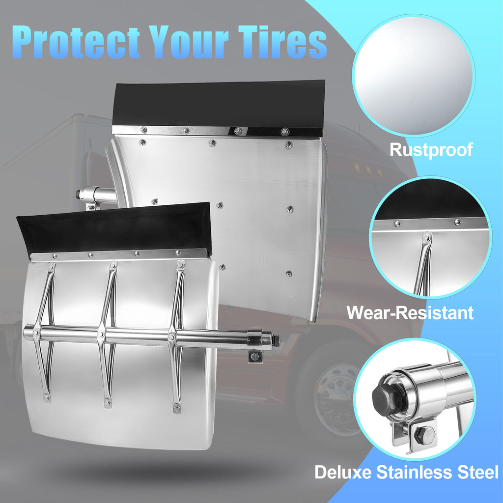 Polished Stainless 24" Quarter Fender – X-Lattice Reinforcement (7001)