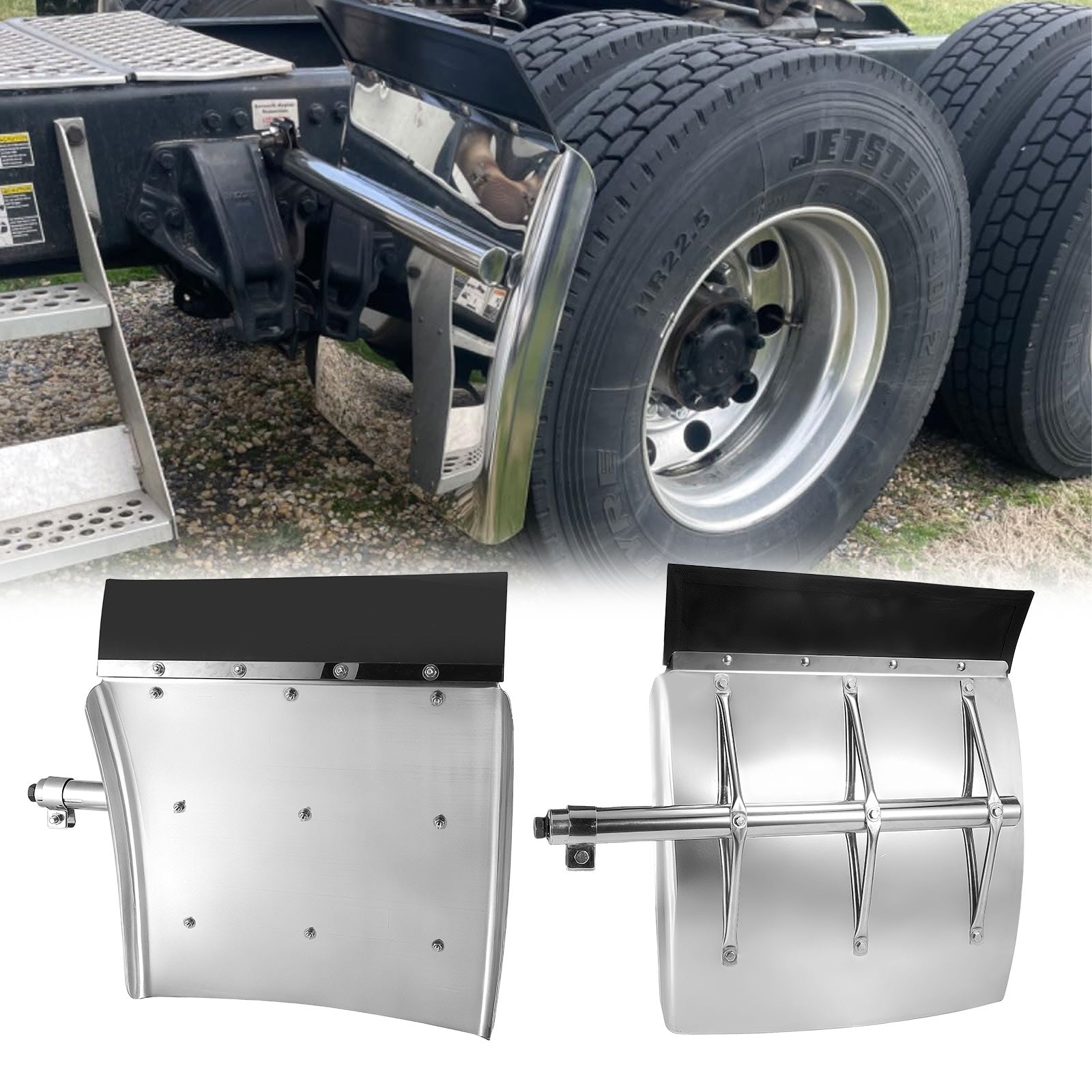 Polished Stainless 24" Quarter Fender – X-Lattice Reinforcement (7001)