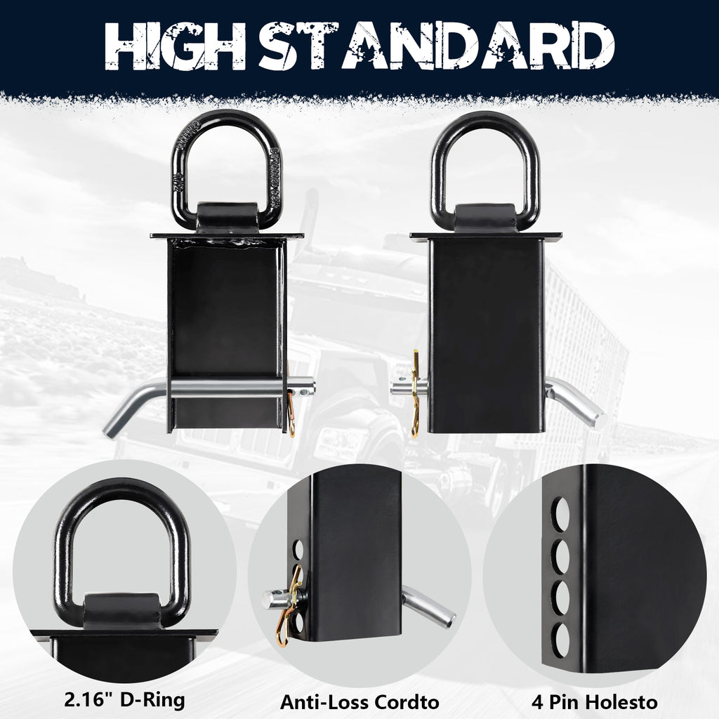 Container D-Ring Tie-Down Anchor — 9-Piece Set — Black or Zinc (SL-D127)