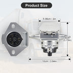 7-Way SAE J560 Trailer Socket — Chrome, Vehicle-Side - view 2