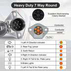 7-Way SAE J560 Trailer Socket — Chrome, Vehicle-Side - view 4