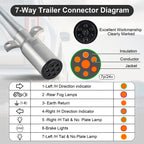 7-Way SAE J560 Trailer Plug — Chrome, Trailer-Side, Spring Strain Relief - view 3