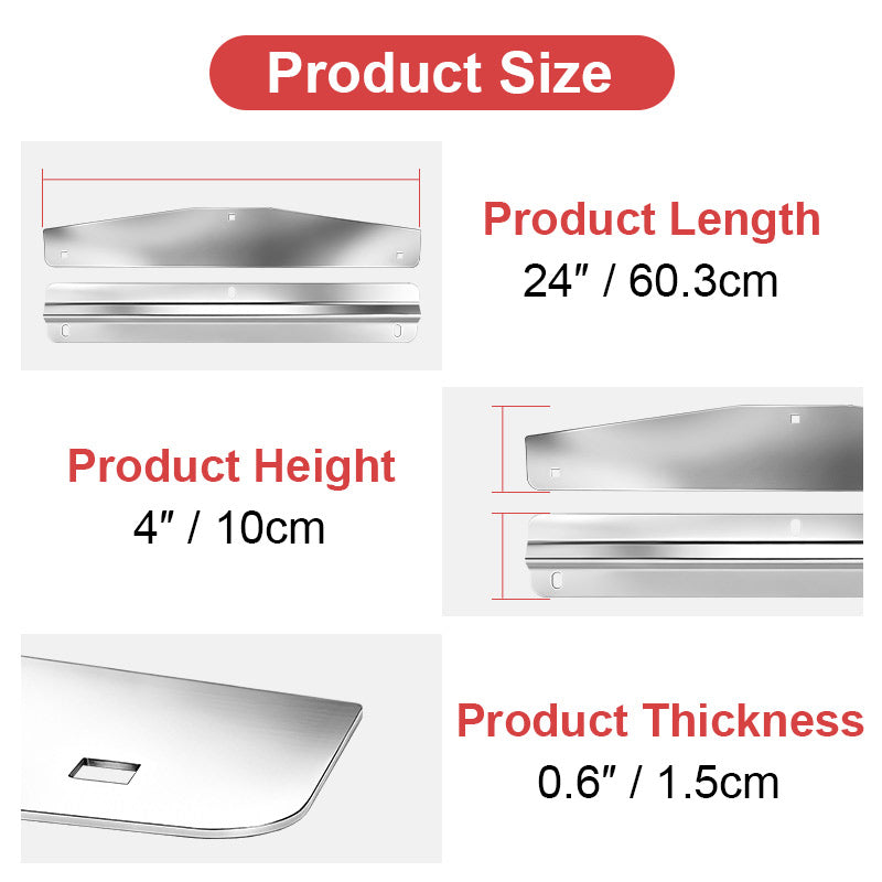 Stainless Mud Flap Weight Set – 24" Anti-Sail Plates with Backing Bars (WB001)