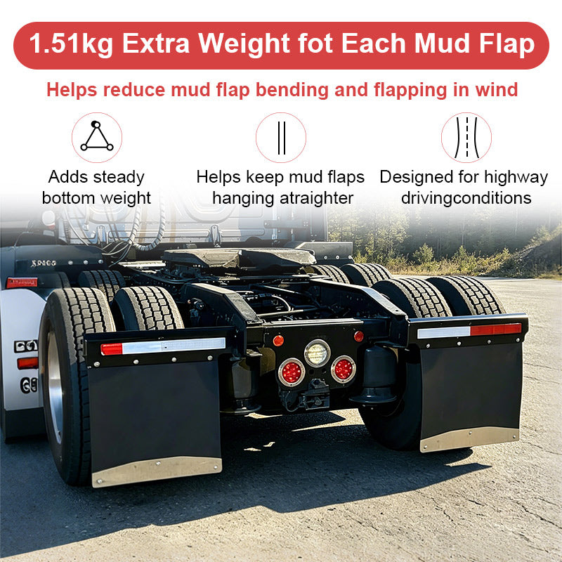 Stainless Mud Flap Weight Set – 24" Anti-Sail Plates with Backing Bars (WB001)